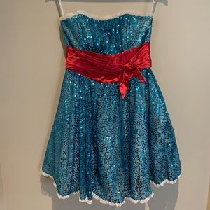 Betsey Johnson Blue Sequin Dress Size 6